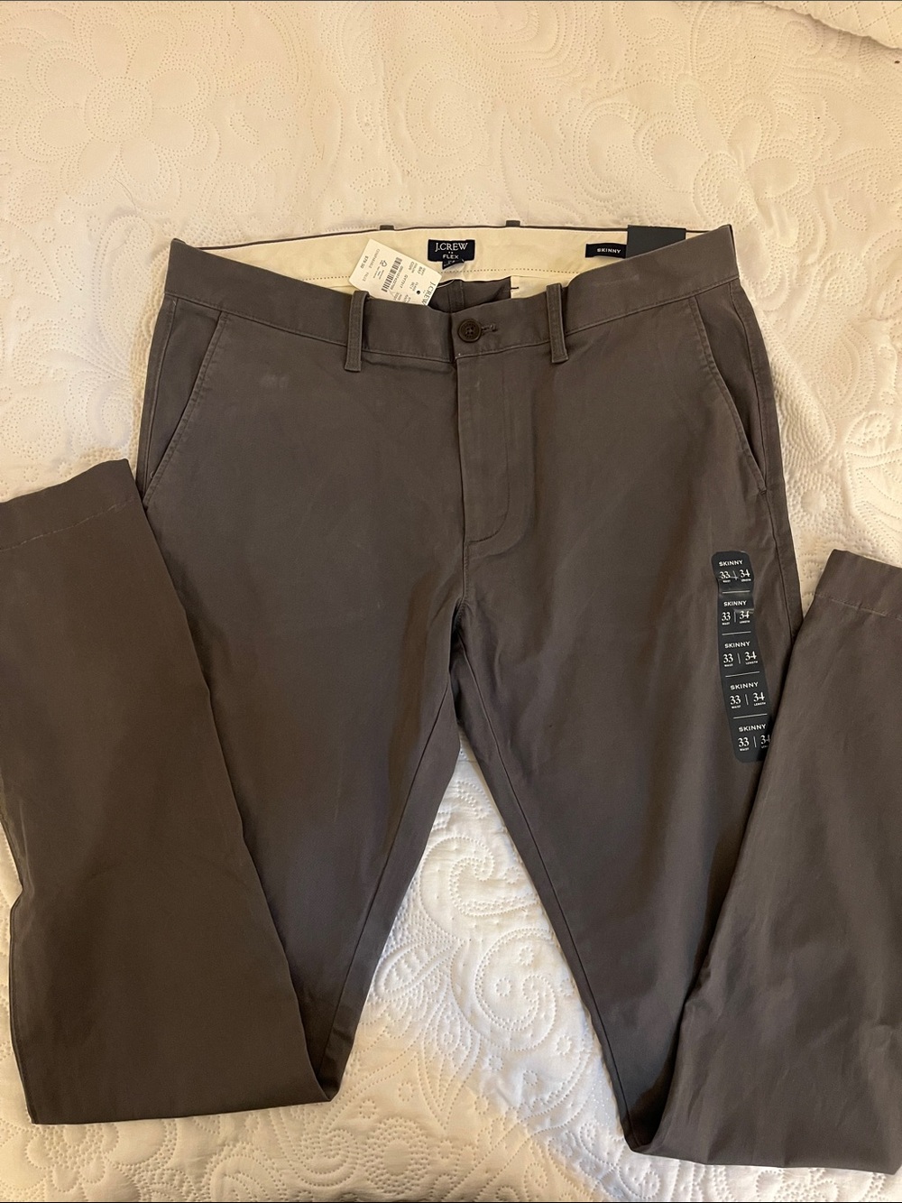 J. Crew Men’s Charcoal Gray Slim Chinos 33/34